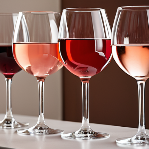 Home 15 **
A close-up shot of various wine glasses (red, white, rosé) with wine in them, highlighting the different shapes and sizes. Soft, diffused lighting. Focus on the elegance and how the glass enhances the wine's visual appeal.
**