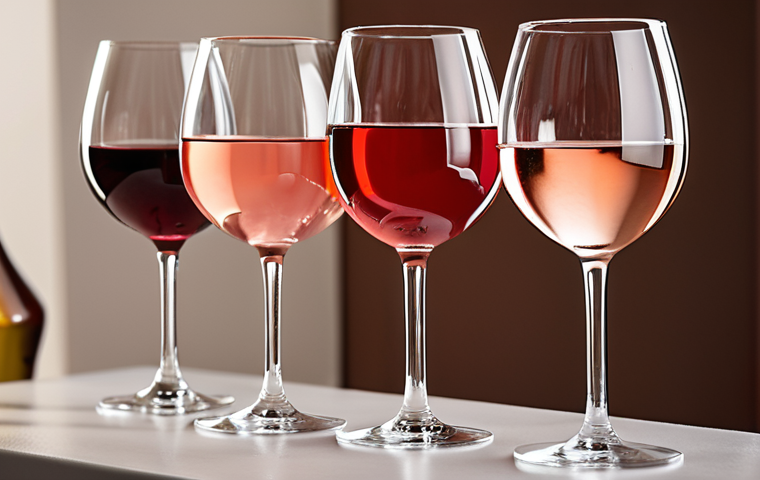 **
A close-up shot of various wine glasses (red, white, rosé) with wine in them, highlighting the different shapes and sizes. Soft, diffused lighting. Focus on the elegance and how the glass enhances the wine's visual appeal.
**