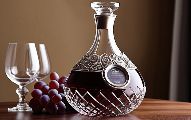 **Elegant Wine Decanter:** A beautifully designed wine decanter, showcasing its aesthetic appeal and how it enhances wine presentation. Focus on intricate details and fine craftsmanship.